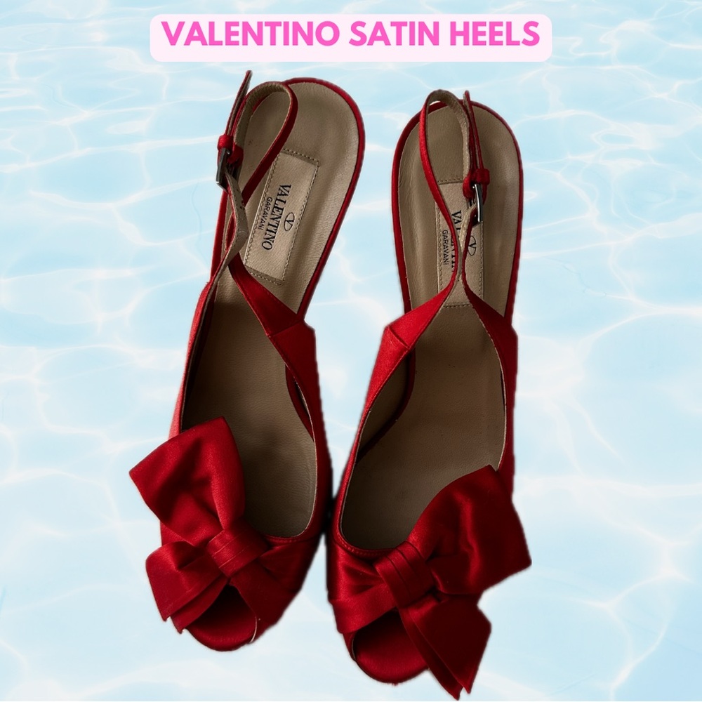 Valentino Satin Slingback Heels
